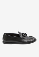 The Row Tassel Leather Loafers Black F1242-L60-BLK