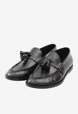 The Row Tassel Leather Loafers Black F1242-L60-BLK