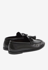The Row Tassel Leather Loafers Black F1242-L60-BLK