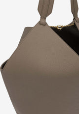 Lotus Grained Leather Shoulder Bag