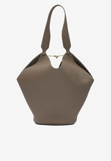 Lotus Grained Leather Shoulder Bag