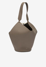 Lotus Grained Leather Shoulder Bag