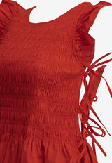 Smocked Lace-Up Top