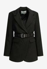 Belted Crepe Tailored Blazer