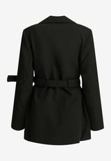 Belted Crepe Tailored Blazer