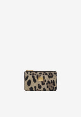 Dolce & Gabbana Leopard Print Leather Zip Cardholder Brown BI1261AX566/T_DOLCE-HY13M