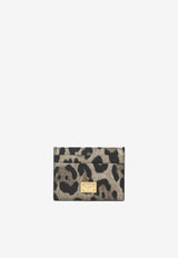 Dolce & Gabbana Leopard Print Dauphine Leather Cardholder Brown BI0330AX566/T_DOLCE-HY13M