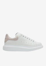 McQueen Oversized Leather Low-Top Sneakers White 553770WIAIH/T_ALEXQ-9182