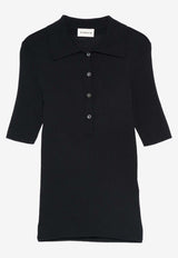 P.A.R.O.S.H Knitted Polo T-shirt Black D540962CIPRIA26_013