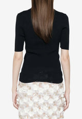 P.A.R.O.S.H Knitted Polo T-shirt Black D540962CIPRIA26_013
