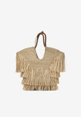Goldentime Woven Raffia Handbag