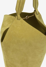 Small Lotus Suede Shoulder Bag