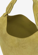 Small Lotus Suede Shoulder Bag