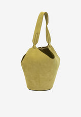 Small Lotus Suede Shoulder Bag