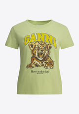 GANNI Baby Tiger Printed T-shirt Green A1050249ZZ7_100ff267-9caf-4e6c-a046-c983d46efa09