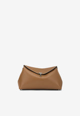 Toteme T-Lock Leather Clutch Bag Brown 234-WLGBG423-LE0030-105TAN_3e9b0f43-aa9c-4796-b6aa-c2c2633ec2d7