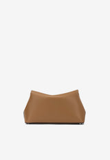 Toteme T-Lock Leather Clutch Bag Brown 234-WLGBG423-LE0030-105TAN_3e9b0f43-aa9c-4796-b6aa-c2c2633ec2d7