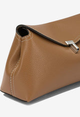 Toteme T-Lock Leather Clutch Bag Brown 234-WLGBG423-LE0030-105TAN_3e9b0f43-aa9c-4796-b6aa-c2c2633ec2d7