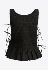GANNI Poplin Smocked Top Black A1040517099_a8bed5ea-bd4d-43e4-83bf-dd7c39bcf76e