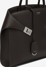Ferragamo Medium Hug Leather Handbag Brown 0779074_16967278-ccf1-4b46-813f-500b4b397e94