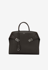 Ferragamo Medium Hug Leather Handbag Brown 0779074_16967278-ccf1-4b46-813f-500b4b397e94