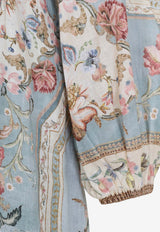 Roselight Plunge Floral Midi Dress