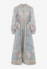 Roselight Plunge Floral Midi Dress