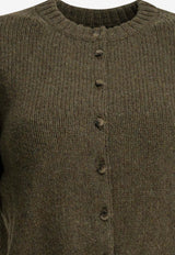 Khaite Nora Cashmere Cropped Cardigan Green 9608645777_0d6a87a6-4045-4fd5-a333-15449bd79e68