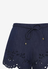 Mahon Broderie Denim Shorts