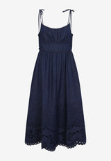 Mahon Broderie Denim Midi Dress