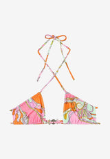 Orchidee Print Triangle Bikini Top