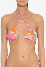 Orchidee Print Triangle Bikini Top