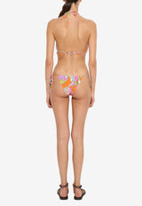 Orchidee Print Triangle Bikini Top