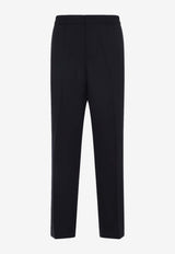 Straight-Leg Wool Tailored Pants