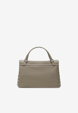 Zanellato Small Postina Grained Leather Top Handle Bag Gray 068010S0040000/T_ZANEL-Z0160