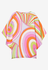 Iride Print Mini Silk Kaftan Dress