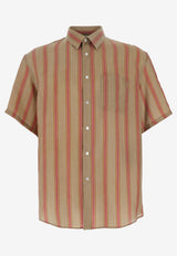 Saint Laurent Striped Short-Sleeved Shirt Multicolor 859781Y2N33_9774