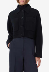 Max Mara Poggio Wool and Cashmere Boxy Jacket Navy 2611911061650MXMPOGG_003