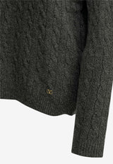 Valentino VLogo Cable Knit Wool Sweater Gray 9B3KC75DADH081_6341b539-87c9-4a14-acf3-874904cb2c3d