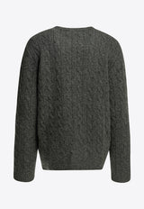 Valentino VLogo Cable Knit Wool Sweater Gray 9B3KC75DADH081_6341b539-87c9-4a14-acf3-874904cb2c3d