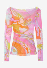 Orchidee Print Fitted Top