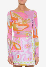 Orchidee Print Fitted Top