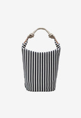 Miu Miu Striped Canvas Bucket Bag Blue 5BE107ILO2I0G/S_MIU-F0B9P