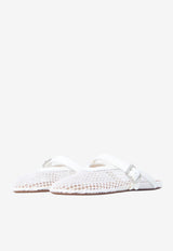 Alaïa Mesh Flat Mules White AA3A1035A028--010