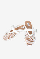 Alaïa Mesh Flat Mules White AA3A1035A028--010
