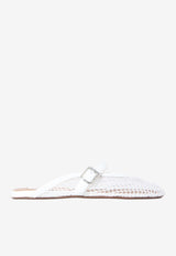 Alaïa Mesh Flat Mules White AA3A1035A028--010