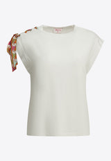 Pucci Crewneck T-shirt with Printed Scarf White 6HTP406H990100_591b1364-1c6a-4ba2-aba7-030e04ec1660