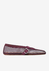Alaïa Fishnet Ballet Flats Bordeaux AA3A029TK061--325