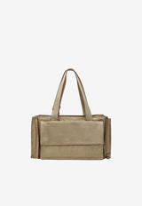 Miu Miu Utilitaire Suede Leather Satchel Bag Beige 5BG335POO2CSS/T_MIU-F0379