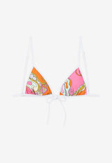 Orchidee Print Triangle Bikini Top